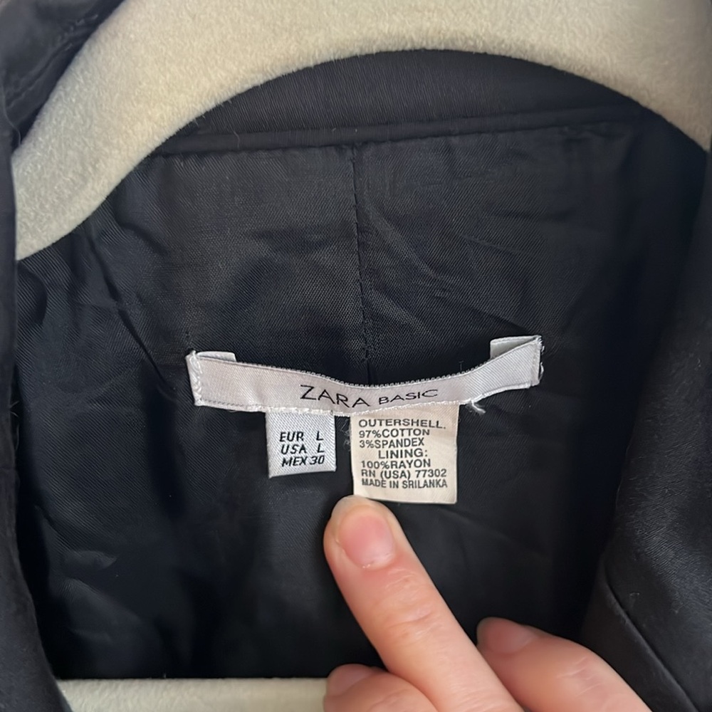 Zara Basic Cotton Black Jacket L - image 3